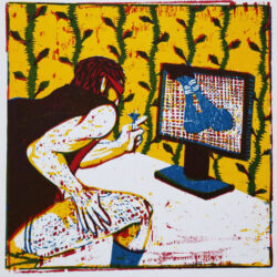 Gravure originale de Jean-Christophe Long - Course