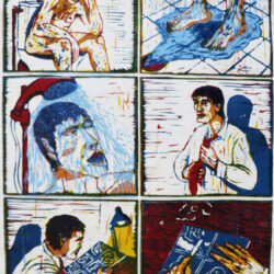 Gravure originale de Jean-Christophe Long - Douche
